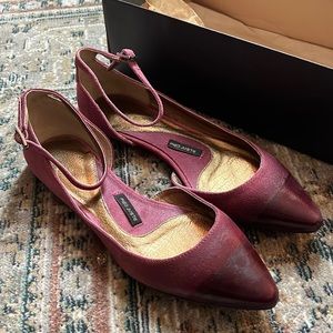 Anthropologie maryjane type ankle flats. Wine Bordeaux color.